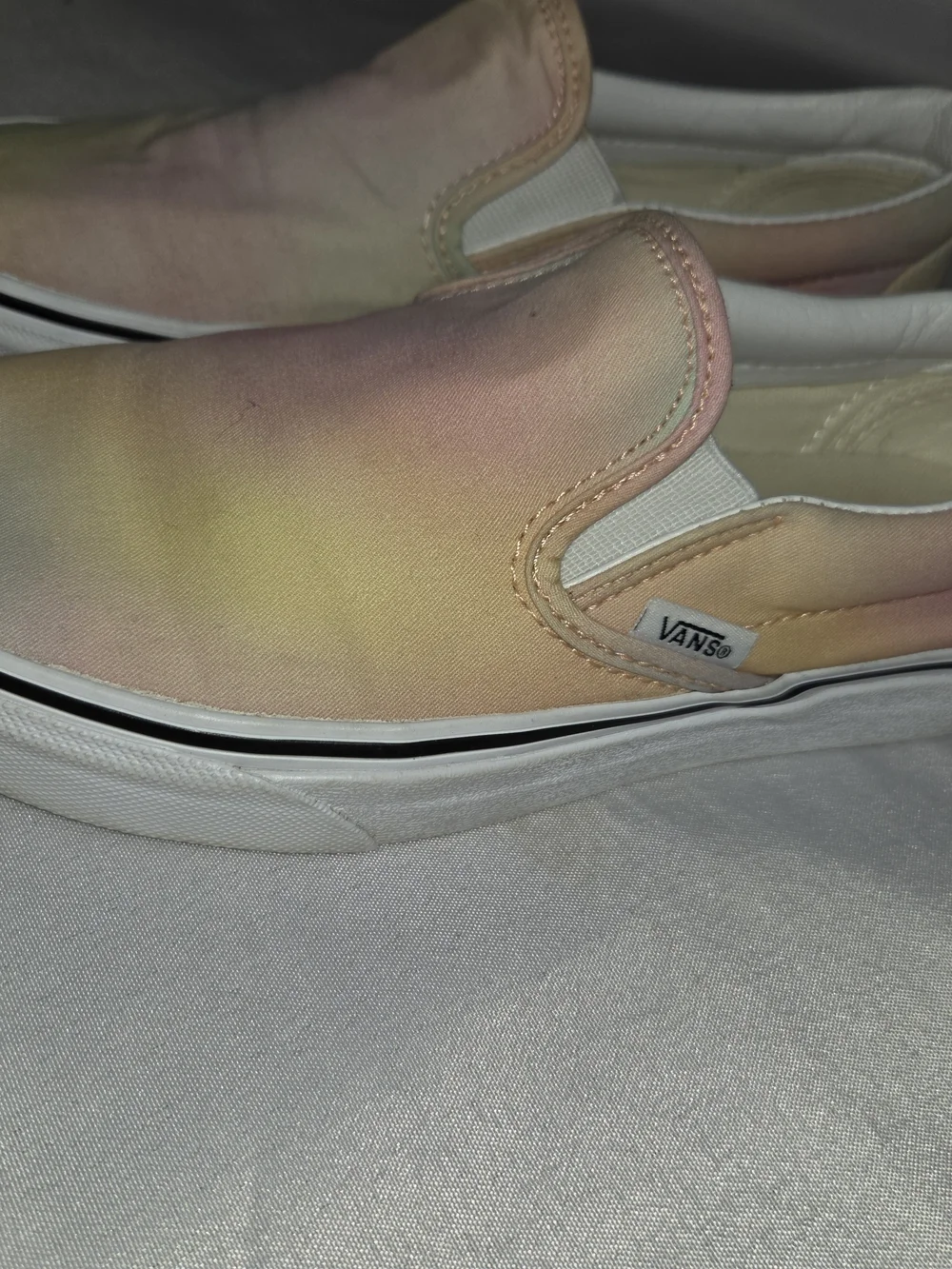 Vans Slip-On Sneakers in Cream and White